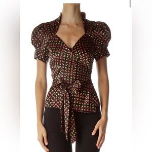Diane von Furstenberg Silk Blouse, DVF Silk Wrap Top